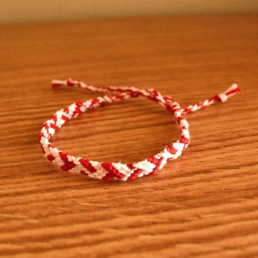 White Rouge Woven‎ Bracelet